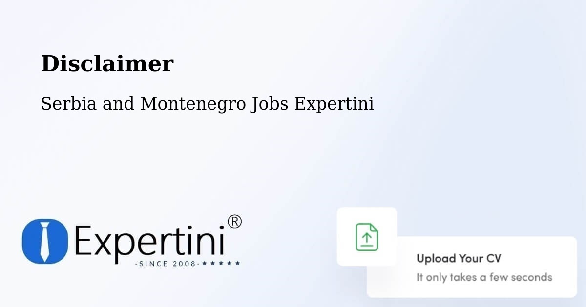 Disclaimer – Penticton - Serbia and Montenegro Jobs Expertini